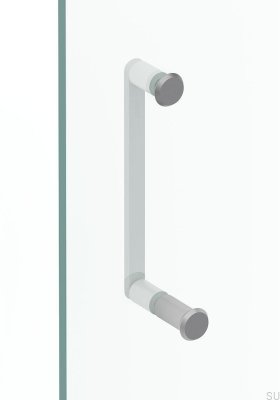 Tirador para puerta de ducha Fase 23 de aluminio plateado cepillado