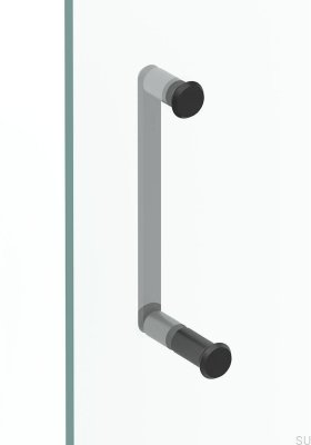 Manilla para puerta de ducha Fase 23, aluminio negro cepillado