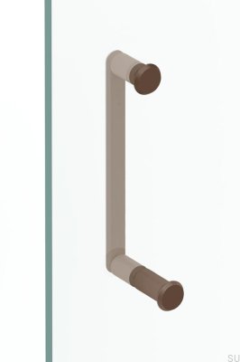 Tirador para puerta de ducha Fase 23 de aluminio cepillado marrón