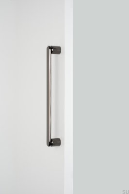 Tirador de mueble alargado de un solo lado Fase Big 320 Aluminio Titanio Negro Pulido PVD