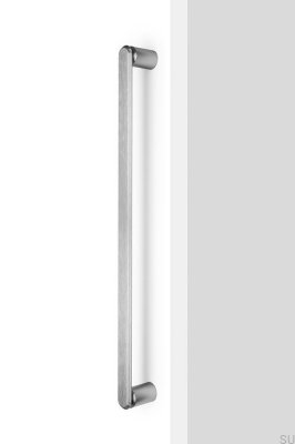 Tirador alargado de un solo lado para muebles Fase Big 480, aluminio plateado cepillado.