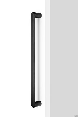 Tirador alargado de un solo lado para muebles Fase Big 480, aluminio, negro cepillado.