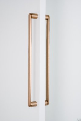 Tirador de mueble alargado de doble cara Fase Big 480 Aluminio Oro Cepillado Cava