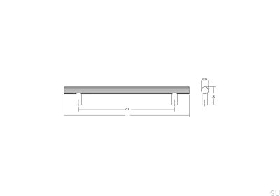 Tirador de mueble alargado de un solo lado Boto Big 1024, oro cepillado, Cava