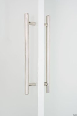 Tirador alargado de doble cara para muebles Boto Big 320 de aluminio niquelado pulido.