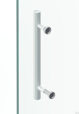 Tirador para puerta de ducha Boto 18 de aluminio plateado cepillado