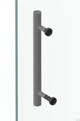 Manilla para puerta de ducha Boto 18 de aluminio negro cepillado