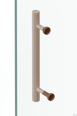 Manilla para puerta de ducha Boto 18, aluminio cepillado marrón