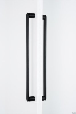 Tirador alargado de doble cara para muebles Fase Big 480, aluminio negro cepillado.