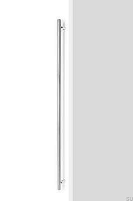 Tirador alargado de doble cara para muebles Boto Big 1024 de aluminio niquelado pulido.