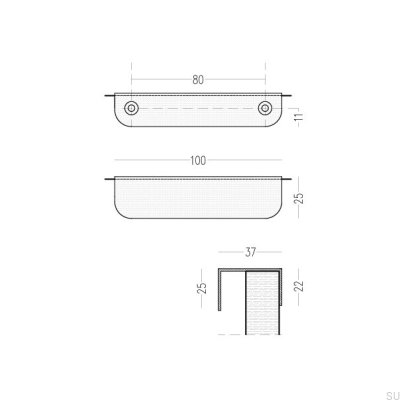 Tirador de mueble con borde de níquel cepillado EDIT