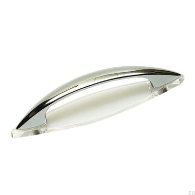 Tirador para mueble alargado con arandela 1555 Cromo pulido