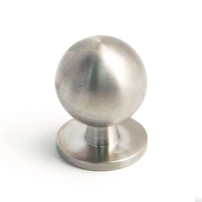 Pomo para mueble con base 1628 Acero cepillado