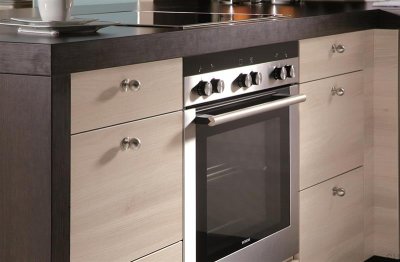 Pomo para mueble con base 1628 Acero cepillado