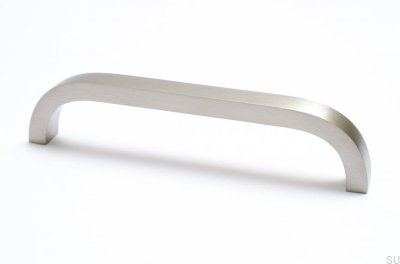 Tirador para mueble largo Slim 128, Plata, Acero, Cepillado