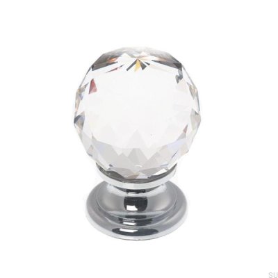 Pomo para mueble 9992 cristal Swarovski con base plateada