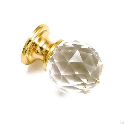 Pomo para mueble 9993 cristal Swarovski con base dorada