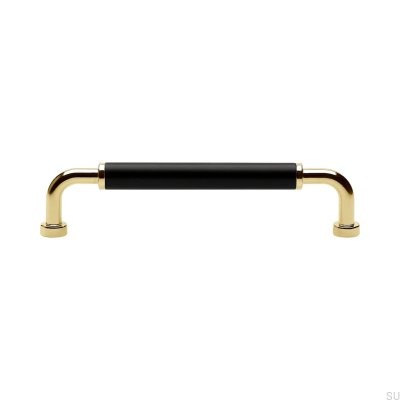 Tirador para mueble largo Brohult M 128 Polished Gold with Black