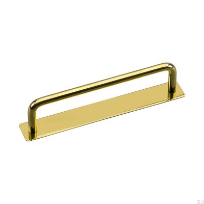 Tirador para mueble alargado con arandela Royal Deluxe 128, Latón Pulido