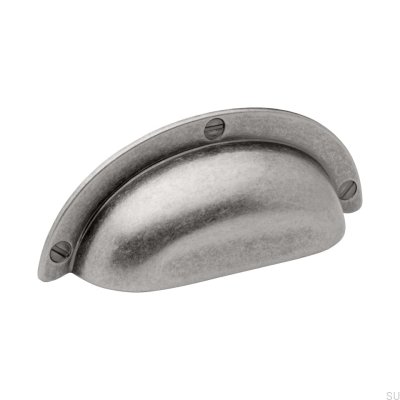 Tirador para mueble concha de cuenco 3922 95 Plata envejecida