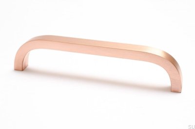 Tirador para mueble Slim 128. Cobre, cepillado, sin tratar