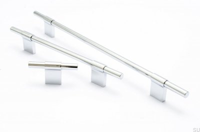 Tirador para mueble Line 128 Plata, Acero, Cepillado