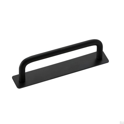 Tirador para mueble alargado con arandela Royal 96, Metal Black