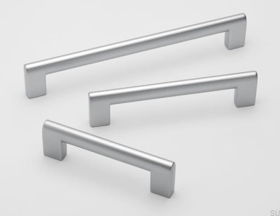 Tirador para mueble alargado 0112 Ara 96 Silver Brushed (aspecto aluminio)